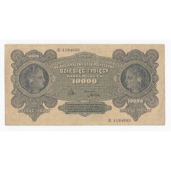 Banknot 10000 marek 1922, seria B, st. 3