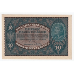 Banknot 10 marek 1919, II Serja CG, UNC-