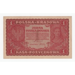 Banknot 1 marka 1919, I Serja GB, UNC-