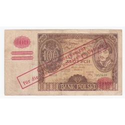 Banknot 100 zł 1934, seria CD, (fałszywy nadruk), st. 3