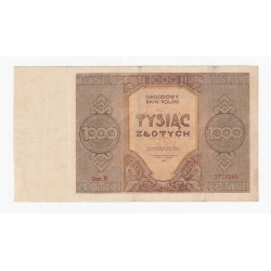 Banknot 1000 zł 1945, seria B, st. (opis)