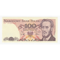 Banknot 100 zł 1988, seria RF, UNC