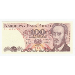 Banknot 100 zł 1988, seria TM, UNC/UNC--