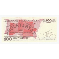Banknot 100 zł 1988, seria TM, UNC/UNC--