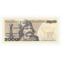 Banknot 2000 zł 1982, seria BY, UNC/UNC-