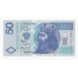 Banknot 50 zł 1994, seria CB (drukarnia TDLR), st. 3+
