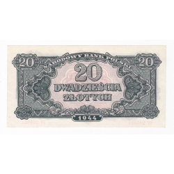 Banknot 20 zł 1944, seria YY (owe), UNC