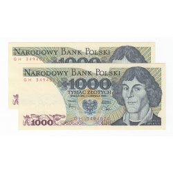 Banknot 1000 zł 1982, seria GH, st. 1-/2+