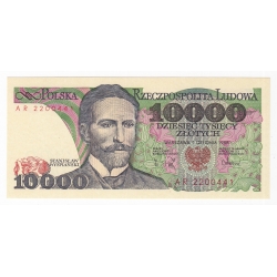 Banknot 10000 zł 1988, seria AR, UNC