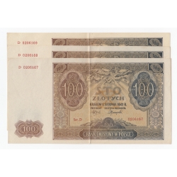 Banknot 100 zł 1941, seria D, st. 2