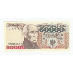 Banknot 50000 zł 1993, seria S, UNC