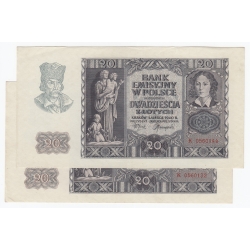  Banknot 20 zł 1940, seria K, st. 1-/2+